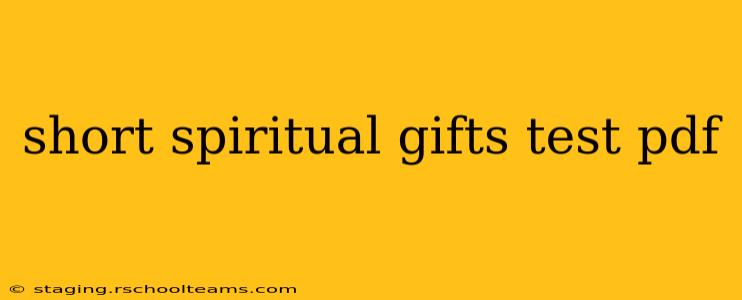 short spiritual gifts test pdf