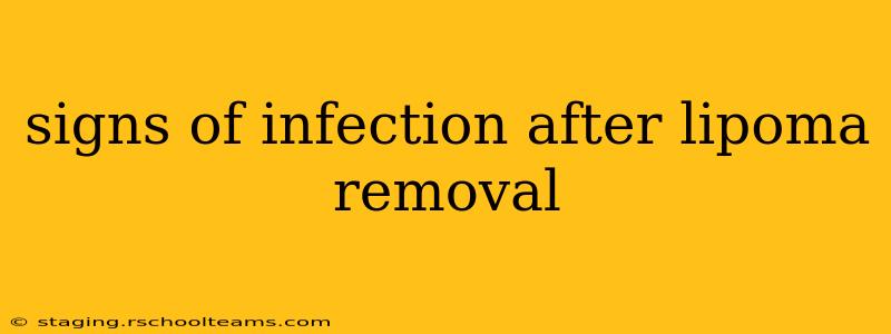 signs of infection after lipoma removal