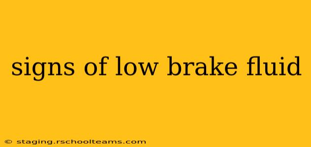 signs of low brake fluid