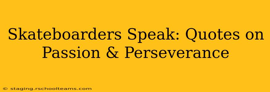 Skateboarders Speak: Quotes on Passion & Perseverance