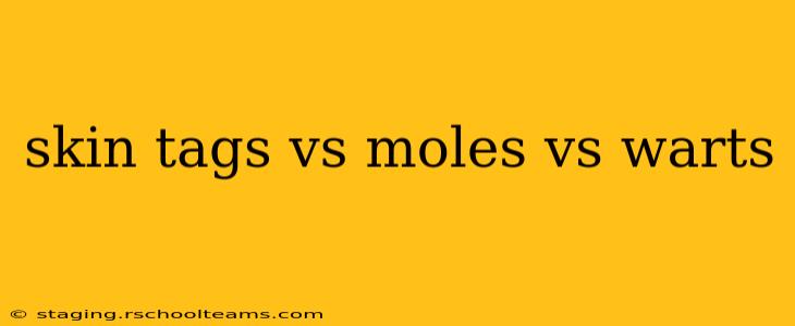 skin tags vs moles vs warts