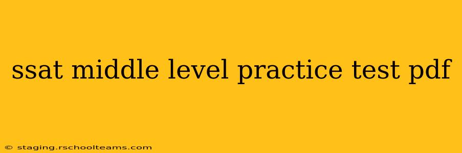 ssat middle level practice test pdf