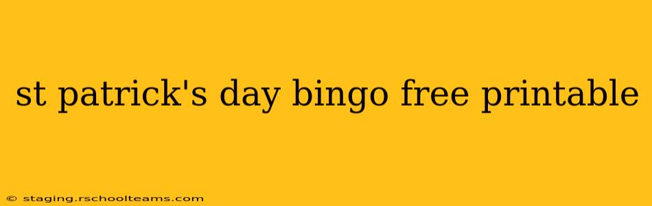 st patrick's day bingo free printable