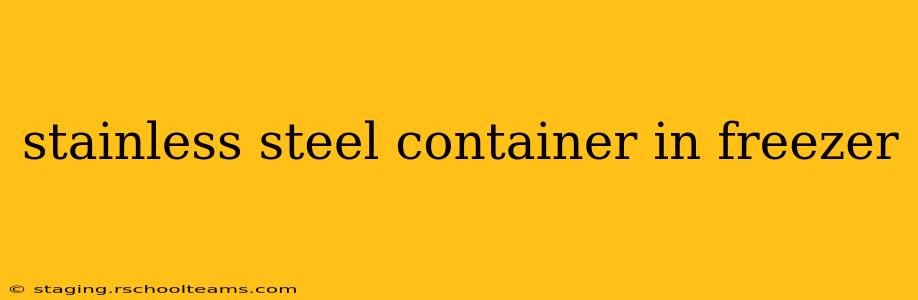 stainless steel container in freezer