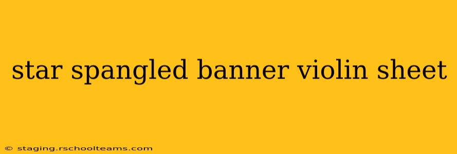 star spangled banner violin sheet