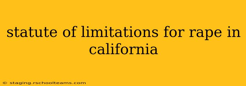 statute of limitations for rape in california