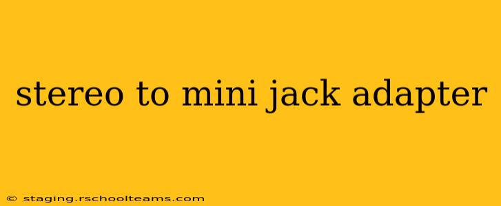 stereo to mini jack adapter