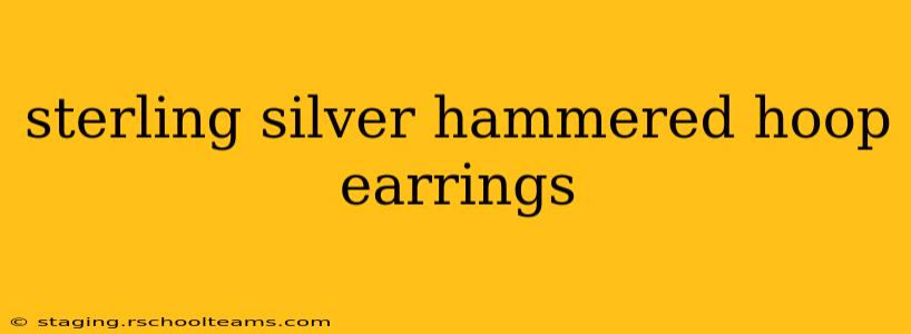 sterling silver hammered hoop earrings