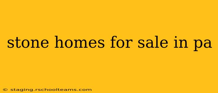 stone homes for sale in pa
