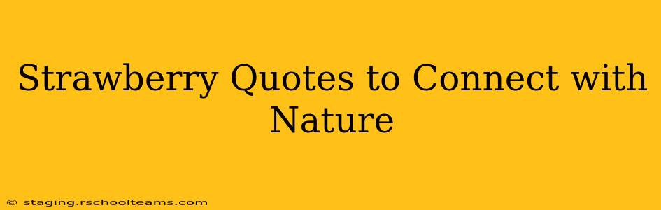 Strawberry Quotes to Connect with Nature