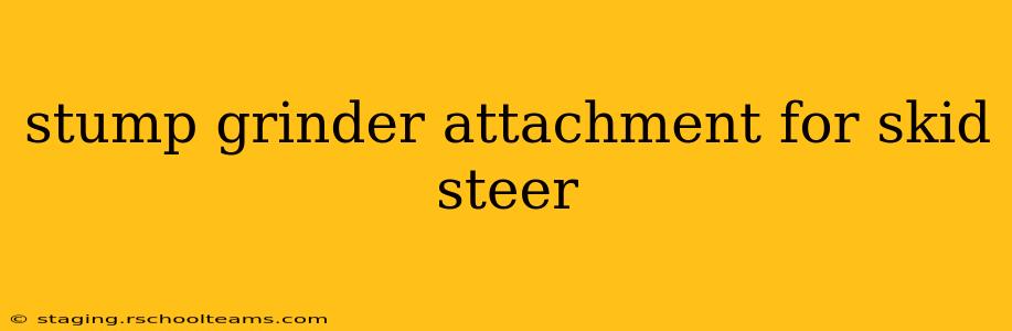 stump grinder attachment for skid steer