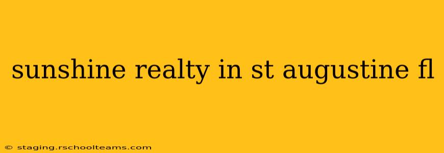 sunshine realty in st augustine fl