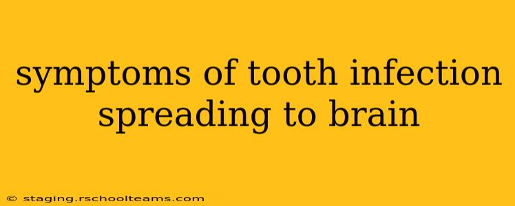 symptoms of tooth infection spreading to brain