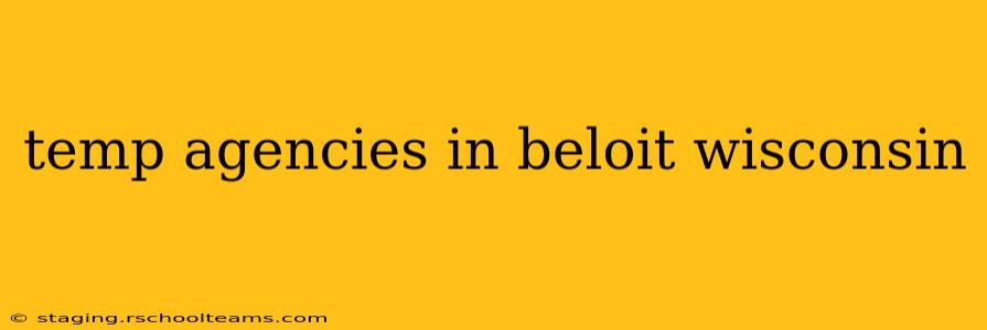 temp agencies in beloit wisconsin