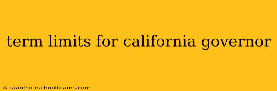 term limits for california governor