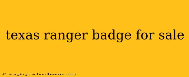 texas ranger badge for sale