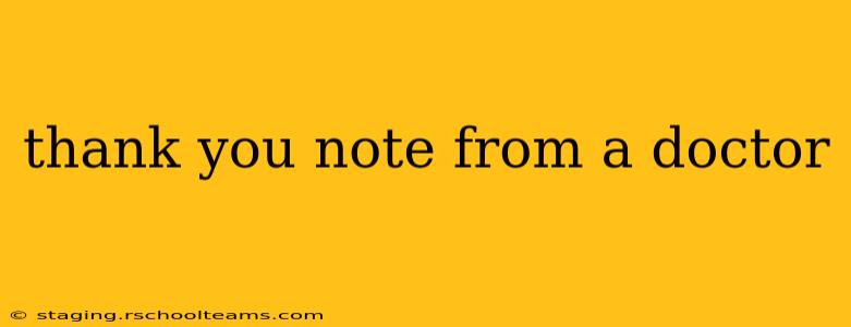 thank you note from a doctor