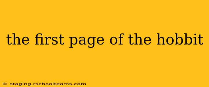 the first page of the hobbit