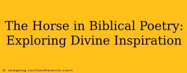 The Horse in Biblical Poetry: Exploring Divine Inspiration