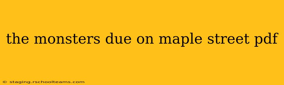 the monsters due on maple street pdf
