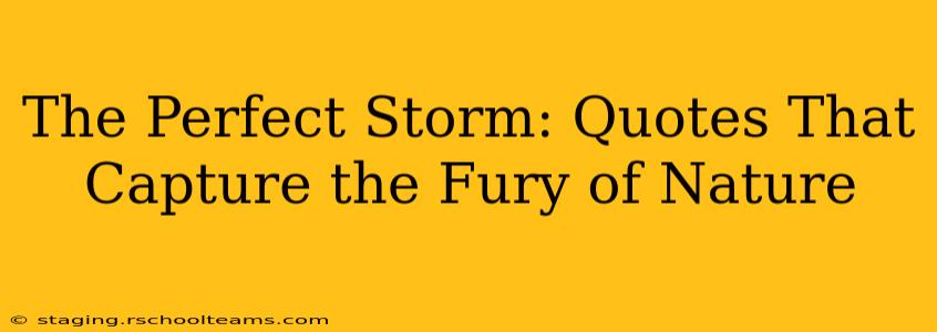 The Perfect Storm: Quotes That Capture the Fury of Nature
