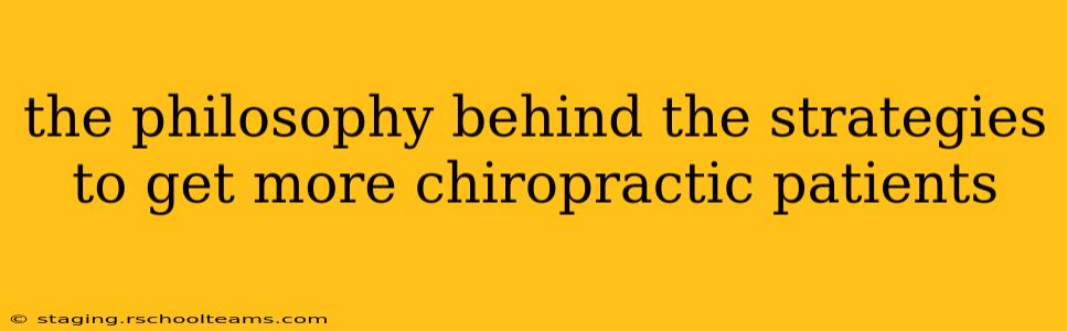 the philosophy behind the strategies to get more chiropractic patients