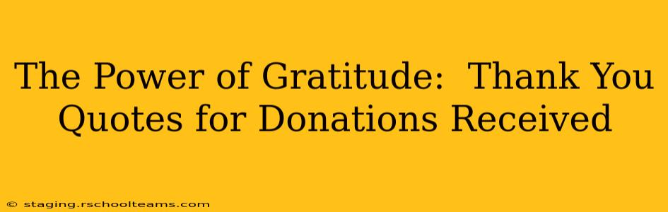 The Power of Gratitude:  Thank You Quotes for Donations Received