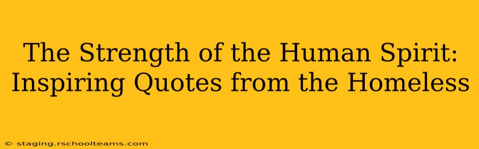 The Strength of the Human Spirit: Inspiring Quotes from the Homeless
