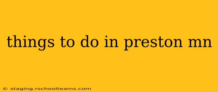 things to do in preston mn