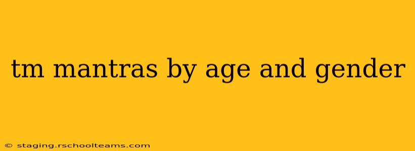 tm mantras by age and gender