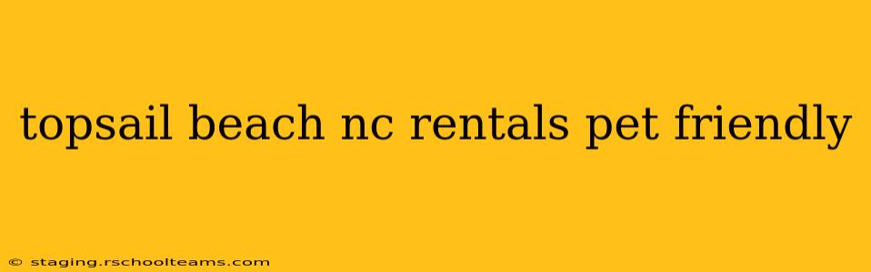 topsail beach nc rentals pet friendly