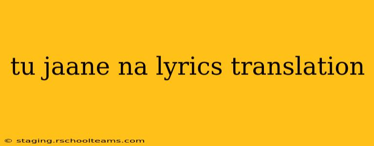 tu jaane na lyrics translation