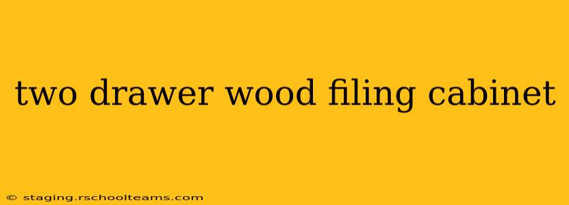 two drawer wood filing cabinet