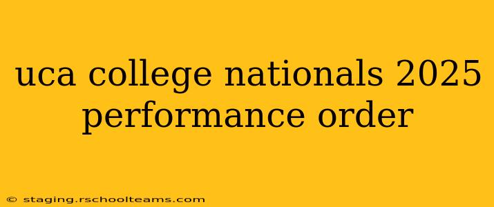 uca college nationals 2025 performance order