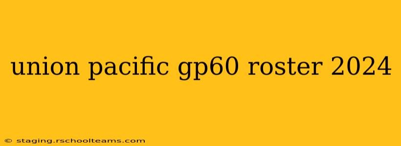 union pacific gp60 roster 2024