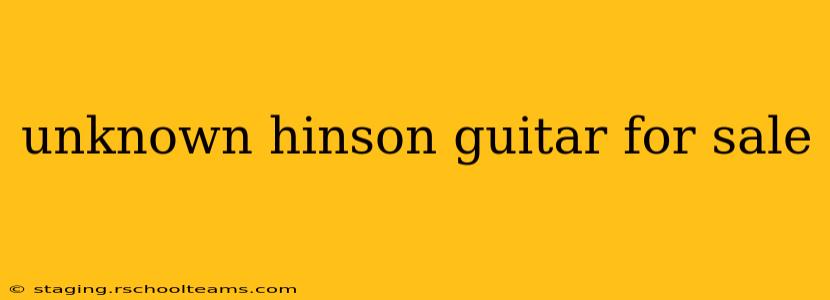 unknown hinson guitar for sale