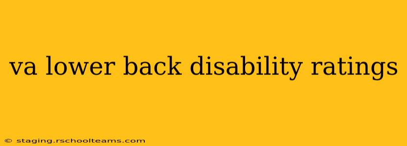 va lower back disability ratings