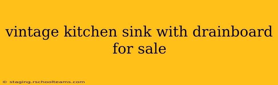 vintage kitchen sink with drainboard for sale