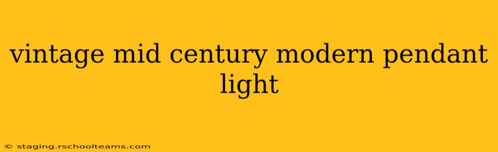 vintage mid century modern pendant light