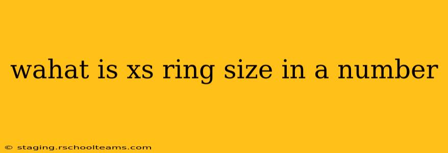 wahat is xs ring size in a number