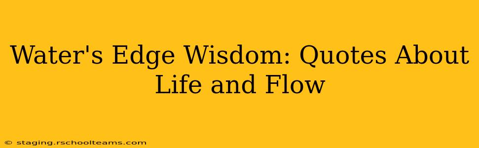 Water's Edge Wisdom: Quotes About Life and Flow