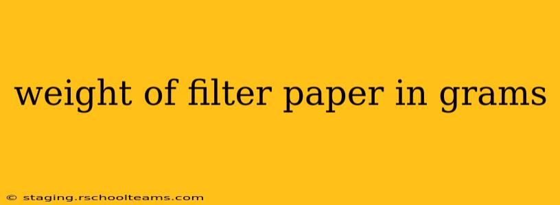 weight of filter paper in grams