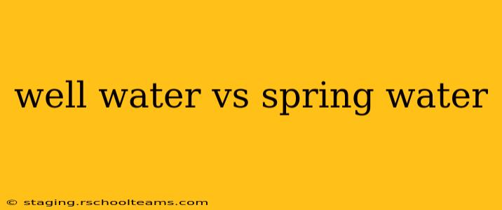 well water vs spring water