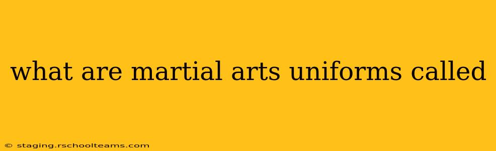 what are martial arts uniforms called