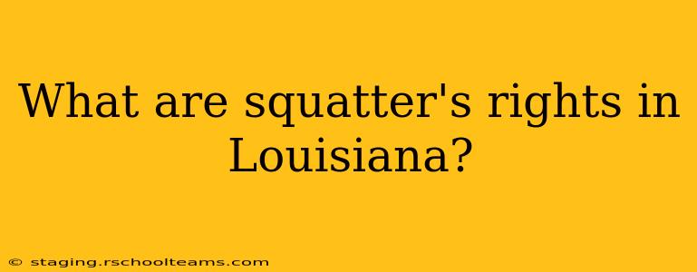 What are squatter's rights in Louisiana?
