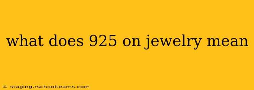 what does 925 on jewelry mean