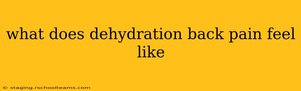 what does dehydration back pain feel like