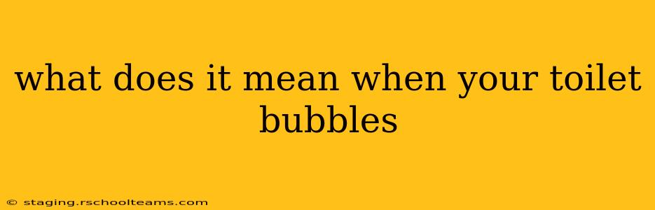 what does it mean when your toilet bubbles