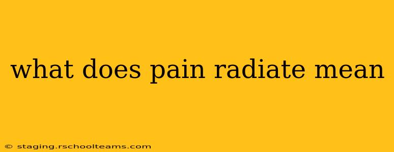 what does pain radiate mean