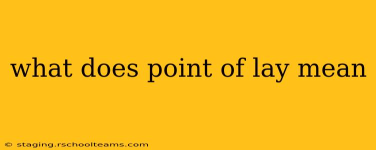 what does point of lay mean